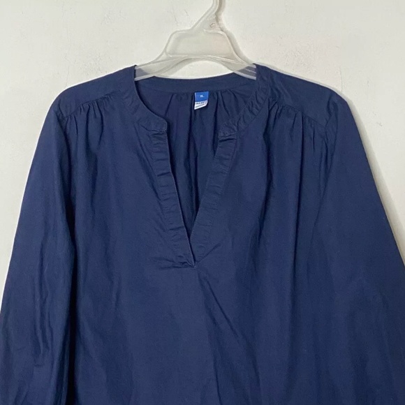 Old Navy PeasantTop Blue Split Neck Long Sleeve Woven Blouse Size XL - Picture 8 of 8
